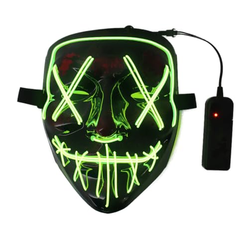 thematys steuerbare LED PURGE Halloween Maske | Horror | Gruselig | Karneval | Fasching | Kostüm | Damen & Herren | Verkleidung (Style002) von thematys