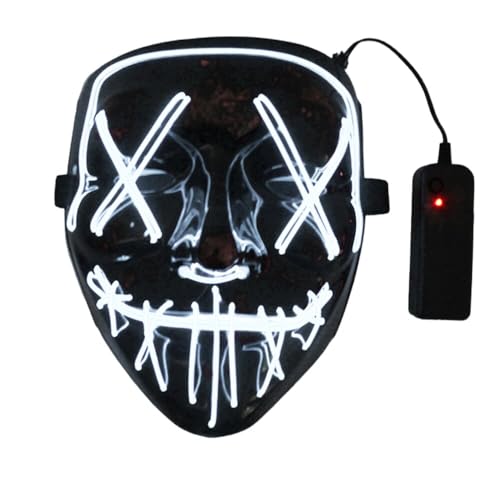 thematys steuerbare LED PURGE Halloween Maske | Horror | Gruselig | Karneval | Fasching | Kostüm | Damen & Herren | Verkleidung (Style005) von thematys
