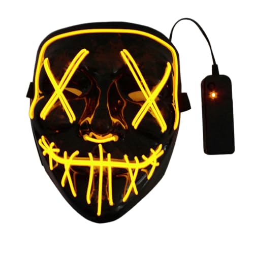 thematys steuerbare LED PURGE Halloween Maske | Horror | Gruselig | Karneval | Fasching | Kostüm | Damen & Herren | Verkleidung (Style006) von thematys