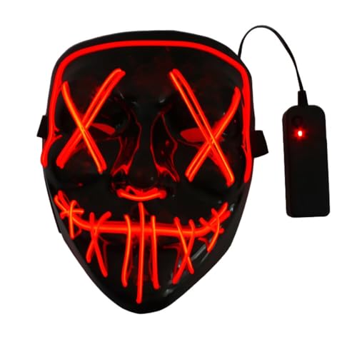thematys steuerbare LED PURGE Halloween Maske | Horror | Gruselig | Karneval | Fasching | Kostüm | Damen & Herren | Verkleidung (Style007) von thematys