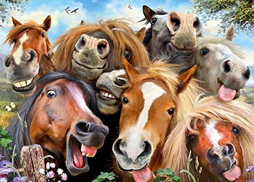 Puzzle, Pferde Selfie, Puzzles, 1000-teiliges Puzzle für Erwachsene und Kinder ab 10 Jahren, 50 x 75 cm von thinkyuan
