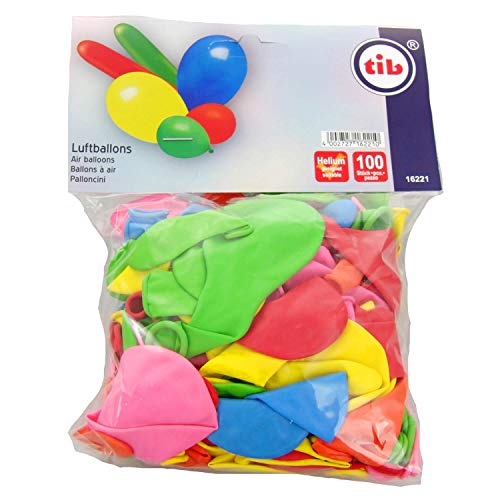 tib 16221 Luftballons in verschiedenen Farben, Formen und Größen, 100 Stück, mehrfarbig, One von tib