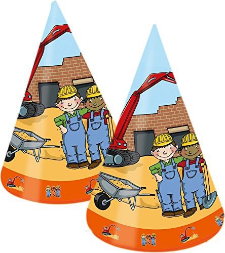 tib 19544 Baustelle Partyhüte Set 8 Stück, Multicolor, One Size von tib