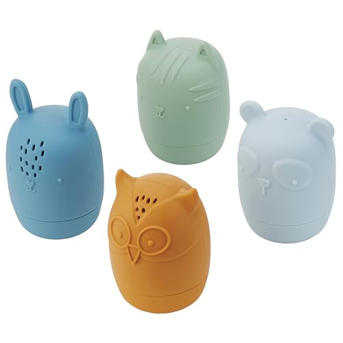 tickit Silisoft Animal Squirters 4 Animals, Soft Silicone Bath Toys with Water-Squirting & Sensory Shaker Features for Creative Play, Neutral tickit Silisoft Animal Squirters 4 Animals, Soft Silicone Bath Toys with Water-Squirting & Sensory Shaker Features for Creative Play, Neutral von tickit