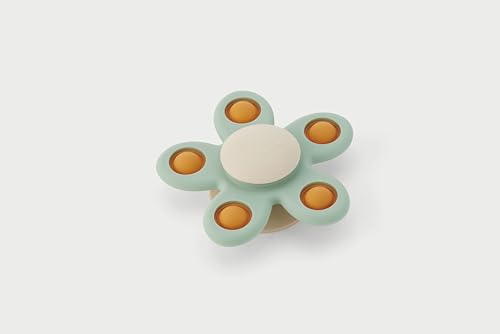 tickit Silisoft Blumen-Spinner, sensorisches Silikon-Spinnspielzeug mit knallenden Knöpfen und Saugfuß für Babys und Kleinkinder, neutral von tickit