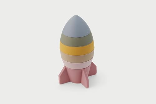 tickit Silisoft Rocket Stacker – 6 Stackable Silicone Rocket Sections for Baby’s Fine Motor Skills, Sensory Exploration & Creative Play, Earth von tickit