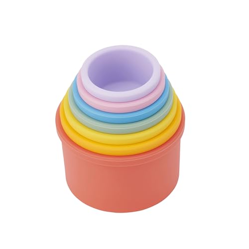 tickit Silisoft Runde, Bunte Stapelbecher – 7 weiche Silikonbecher zum Stapeln, Ineinanderstecken & für sensorisches Spielen zur Förderung der Feinmotorik tickit Silisoft Runde, Bunte Stapelbecher – 7 weiche Silikonbecher zum Stapeln, Ineinanderstecken & für sensorisches Spielen zur Förderung der Feinmotorik von tickit