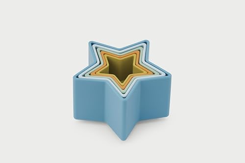 tickit Silisoft Star Stapelbecher - 5 weiche Silikonbecher in Sternform zum Stapeln, Nisten, Wasserspielen & sensorische Erkundung, Neutral von tickit
