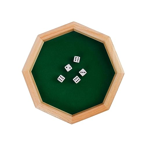 tieedhfu Hochwertiges achteckiges Würfeltablett Brettspiel aus Holz für den Familienspielabend mit Würfeln, Typ 1 von tieedhfu