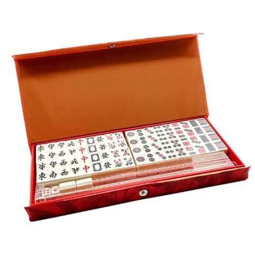 tieedhfu Immersives Mahjong Spielset – fesselndes und herausforderndes tragbares Brettspiel Mahjong Spiele ABS Mahjong Set Partyspiel von tieedhfu