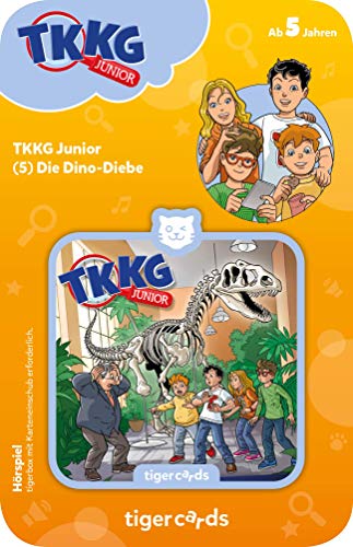 tigermedia tigercard TKKG Junior Folge 5 Dino-Dieb Abenteuer Helden Jungs Mädchen tigerbox Audioplayer Streamingbox Kinderlieder Hörspiel Hörbuch von tigermedia