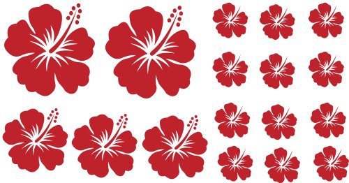 XL Design Set Y 17 Stück HIBISKUS rote Blumensticker Autoaufkleber Blumen oder Wandtattoo selbstklebende Aufkleber fürs Auto, Wandsticker Out- & Indoor, Wandbild & Fensterbild wählen Sie aus 32 Farben! XL Design Set Y 17 Stück HIBISKUS rote Blumensticker Autoaufkleber Blumen oder Wandtattoo selbstklebende Aufkleber fürs Auto, Wandsticker Out- & Indoor, Wandbild & Fensterbild wählen Sie aus 32 Farben! von timalo