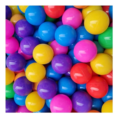 tinysiry Bällebad-Bälle aus weichem Kunststoff, Kunststoff-Spielzeugbälle für Kinder, 100 Stück, rundes Meeresball-Pool-Spielzeug für drinnen und draußen, Baby-Kleinkind-Kinder-Set Zufällige von tinysiry