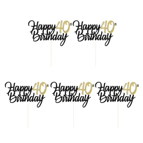tinysiry Glitzer-Kuchenaufsatz „Happy Birthday“, lebensmittelechte Jubiläumskuchendekorationen, Geburtstagsparty-Dekorationen, Ideen für Geburtstagsfeiern, Kuchen, Desserts, Gebäck, Dekoration von tinysiry
