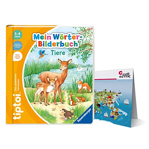 tiptoi Ravensburger Buch Wörterbilderbuch - Mein Wörter Bilderbuch Tiere + Kinder Wimmel Weltkarte - Länder, Tiere, Kontinente | ab 3 Jahre von tiptoi