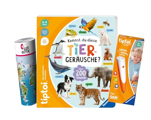 tiptoi Ravensburger Set: Kennst du Diese Tiergeräusche? + 00110 Stift mit Wimmelkarte, Lern-Buch ab 2-4 Jahren tiptoi Ravensburger Set: Kennst du Diese Tiergeräusche? + 00110 Stift mit Wimmelkarte, Lern-Buch ab 2-4 Jahren von tiptoi