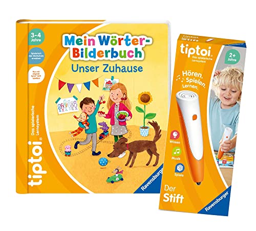 tiptoi Ravensburger Set: Mein Wörter-Bilderbuch. Unser Zuhause (Kinderbuch) + 00110 tiptoi Stift, Lernspielzeug für Kinder tiptoi Ravensburger Set: Mein Wörter-Bilderbuch. Unser Zuhause (Kinderbuch) + 00110 tiptoi Stift, Lernspielzeug für Kinder von tiptoi