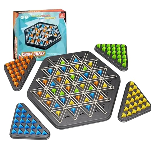 titioffice Triggle Spiel Groß, Ketten Dreieck Schachspiel Gummiband Ketten Brettspiel Tischspiel, Lustiges Interaktives Logikspiel für Kinder Erwachsene Familien 2-4 Personen titioffice Triggle Spiel Groß, Ketten Dreieck Schachspiel Gummiband Ketten Brettspiel Tischspiel, Lustiges Interaktives Logikspiel für Kinder Erwachsene Familien 2-4 Personen von titioffice