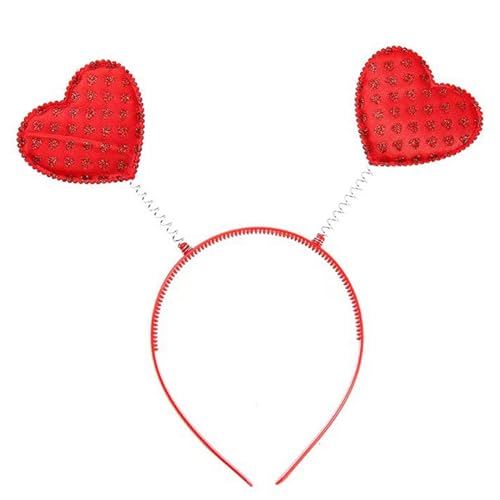 Herz-Stirnband, Valentinstag, Stirnband, Pailletten, Liebe, Herz, Bopper, Haarreif, Hochzeits-Kopfschmuck, Kopfschmuck, Partyzubehör, Seidenmaterial von tixoacke