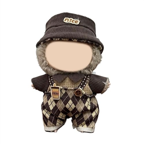 17 cm Puppenkleidung, niedliche Plüschkleidung mit Hüten, Latzhose, Puppenkleidung für 17 cm große Puppen, entzückendes Puppen-Outfit, Puppenkleidung, Ersatzzubehör für 17 cm große Puppen 17 cm Puppenkleidung, niedliche Plüschkleidung mit Hüten, Latzhose, Puppenkleidung für 17 cm große Puppen, entzückendes Puppen-Outfit, Puppenkleidung, Ersatzzubehör für 17 cm große Puppen von tkerinse