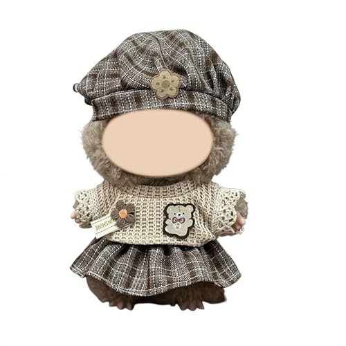 17 cm Puppenkleidung, niedliche Plüschkleidung mit Hüten, Latzhose, Puppenkleidung für 17 cm große Puppen, entzückendes Puppen-Outfit, Puppenkleidung, Ersatzzubehör für 17 cm große Puppen 17 cm Puppenkleidung, niedliche Plüschkleidung mit Hüten, Latzhose, Puppenkleidung für 17 cm große Puppen, entzückendes Puppen-Outfit, Puppenkleidung, Ersatzzubehör für 17 cm große Puppen von tkerinse