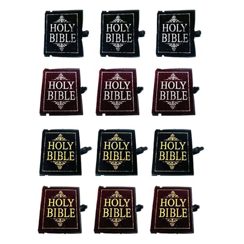 Mini-Bibel, Mini-Bibel-Taschenbuch, Maßstab 1:12, Miniatur-Religionsbuch, Mini-Taschen-Bibelbücher, winzige Bücher für Puppenhaus, Bücherregal, Bibliothek, Möbeldekoration, Zubehör, 12 Stück Mini-Bibel, Mini-Bibel-Taschenbuch, Maßstab 1:12, Miniatur-Religionsbuch, Mini-Taschen-Bibelbücher, winzige Bücher für Puppenhaus, Bücherregal, Bibliothek, Möbeldekoration, Zubehör, 12 Stück von tkerinse