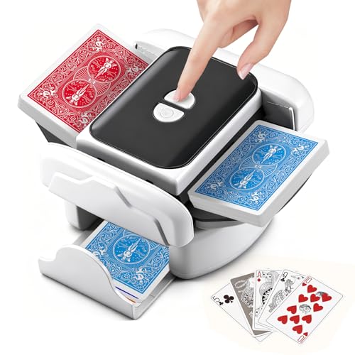 Automatische Kartenmischmaschine, wiederaufladbare Spielkarten-Mischmaschine mit einem Druck automatisch und manuellem Modus, elektrische Poker-Kartenmischer von tlidfgeo