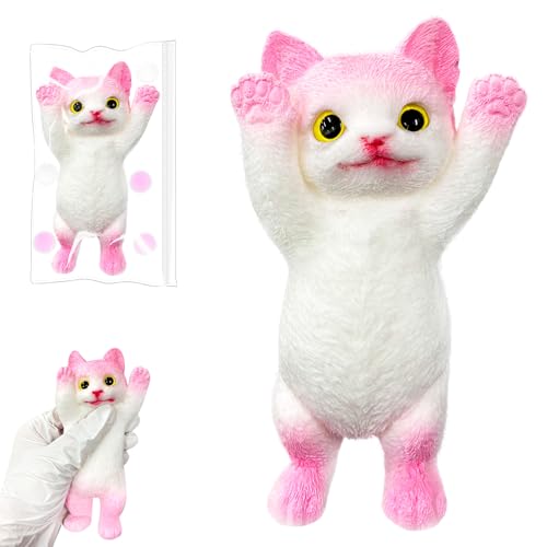 Squishy Klebrig Quetschspielzeuge Squishy Katze Toy Stress Relief Squeeze Cute Anti Stress Toy 13×7cm für Erwachsene und Kinder, Süße Katzen Taba Squish Toys Gifts (Klein Pink) von tngtswwcv