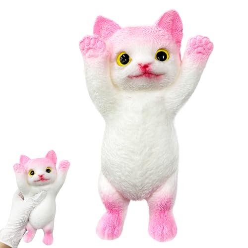 Taba Squishy Squeeze Toy Big Squishy Katze Toy Stress Relief Squeeze Cute Anti Stress Toy 20×11cm für Erwachsene und Kinder, Süße Katzen Taba Squish Toys Gifts (Groß Pink) von tngtswwcv