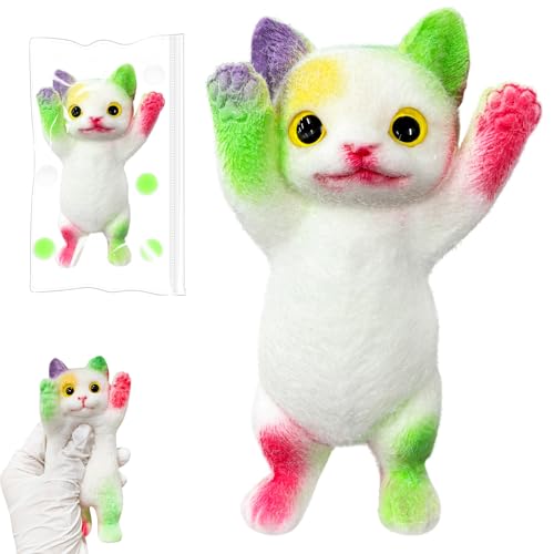 Squishy Klebrig Quetschspielzeuge Squishy Katze Toy Stress Relief Squeeze Cute Anti Stress Toy 13×7cm für Erwachsene und Kinder, Süße Katzen Taba Squish Toys Gifts (Klein Pink) von tngtswwcv