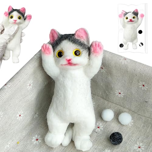 tngtswwcv Taba Squishy Katze, Realistische Katze Stressabbau Spielzeug, Fufu Squishy Spielzeuge, Cute Squeeze Spielzeug 13cm für Kinder und Erwachsene Anti Stress Geschenke (Grauen) von tngtswwcv