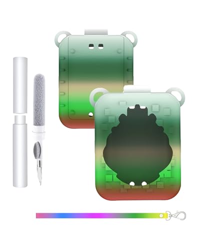 Silikon-Schutzhülle für Bitzee Interactive Toy Harry Potter - Weiche Anti-Drop Stoßfest Hülle,toergy mit Einem String & Reinigung Stift, Schutz für Virtual Pet Game Machine (Grün Gemischt) von toergy