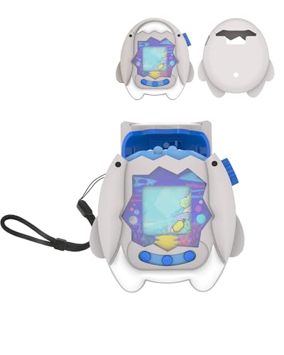 toergy Silikon-Schutzhülle für Tamagotchi Paradise - Weiche Anti-Drop Stoßfest Hülle, String,Elektronisches Haustierzubehör, Schutz für Virtual Pet Game Machine, Stil im Hai-Design von toergy