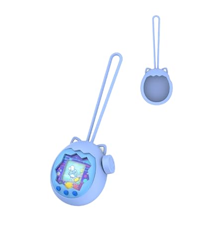 toergy Silikon-Schutzhülle für Tamagotchi Paradise - Weiche Anti-Drop Stoßfest Hülle,mit Einem String,Elektronisches Haustierzubehör, Schutz für Virtual Pet Game Machine, Blau von toergy