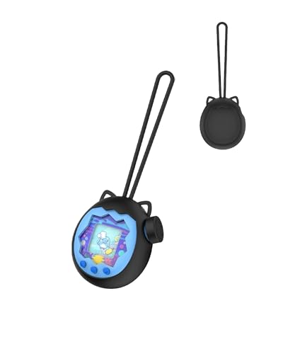 toergy Silikon-Schutzhülle für Tamagotchi Paradise - Weiche Anti-Drop Stoßfest Hülle,mit Einem String,Elektronisches Haustierzubehör, Schutz für Virtual Pet Game Machine, Schwarz von toergy