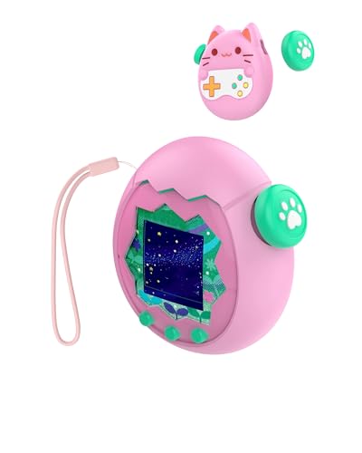 toergy Silikon-Schutzhülle für Tamagotchi Paradise - Weiche Anti-Drop Stoßfest Hülle,mit Einem String,Elektronisches Haustierzubehör, Schutz für Virtual Pet Game Machine,rosa von toergy