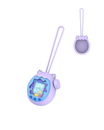 toergy Silikon-Schutzhülle für Tamagotchi Paradise - Weiche Anti-Drop Stoßfest Hülle,mit Einem String,Elektronisches Haustierzubehör Schutz für Virtual Pet Game Machine, Hellviolett von toergy