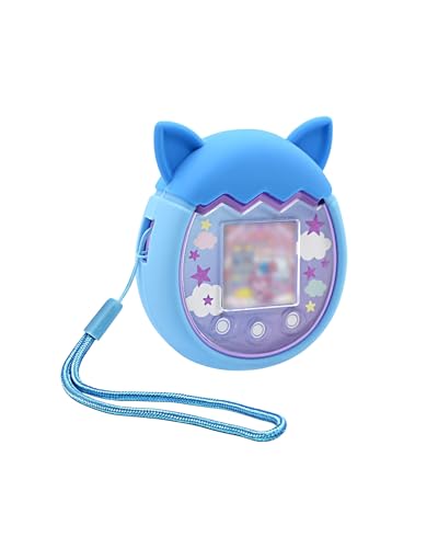 toergy Silikon-Schutzhülle für Tamagotchi Pix - Weiche Anti-Drop Stoßfest Hülle,mit Einem String,Elektronisches Haustierzubehör, Schutz für Virtual Pet Game Machine (blau) von toergy