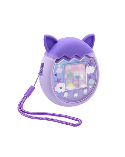 toergy Silikon-Schutzhülle für Tamagotchi Pix - Weiche Anti-Drop Stoßfest Hülle,mit Einem String,Elektronisches Haustierzubehör, Schutz für Virtual Pet Game Machine (lila) von toergy