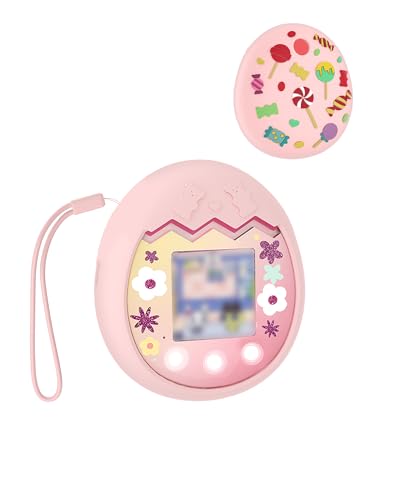 toergy Silikon-Schutzhülle für Tamagotchi Pix - Weiche Anti-Drop Stoßfest Hülle,mit Einem String,Elektronisches Haustierzubehör Schutz für Virtual Pet Game Machine (Rosa) von toergy