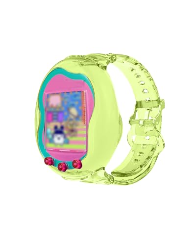 toergy Silikon-Schutzhülle für Tamagotchi Uni - Weiche Anti-Drop Stoßfest Hülle, Elektronisches Haustierzubehör mit Armband, Schutz für Virtual Pet Game Machine (Transparentes Grün) von toergy