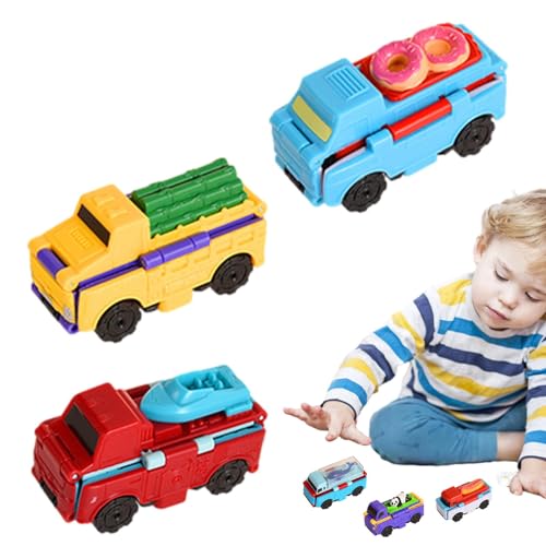 tongfeng Verwandelbare Spielzeugautos, Spielzeugset mit Rückwärtsfahrt,Verwandelbare Mini-Spielzeugautos für Kinder | 2-in-1-Vorkindergarten-Spielzeugfahrzeuge, interaktiv für Kinderzimmer, von tongfeng
