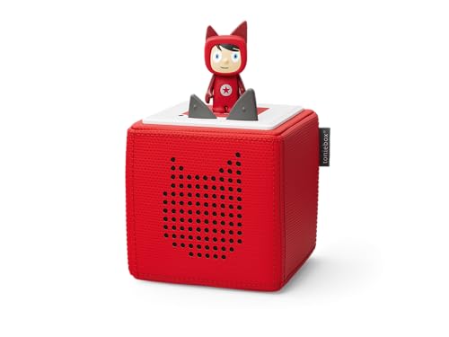 tonies Toniebox Starter Set inkl. 1 Kreativ Figur – Audioplayer für Hörbücher und Lieder für Kinder, einfach zu bedienende kabellose Musikbox BZW. Lautsprecher, 7 Std. Akku, Rot von tonies