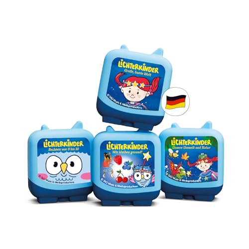 Tonies Clever Tonie 4er Set: Lichterkinder – Lernen mit LIKI und LUMI für die Toniebox, Kinder Hörspiel mit Musik, ab 5 Jahren, Spielzeit ca. 160 Minuten Tonies Clever Tonie 4er Set: Lichterkinder – Lernen mit LIKI und LUMI für die Toniebox, Kinder Hörspiel mit Musik, ab 5 Jahren, Spielzeit ca. 160 Minuten von tonies