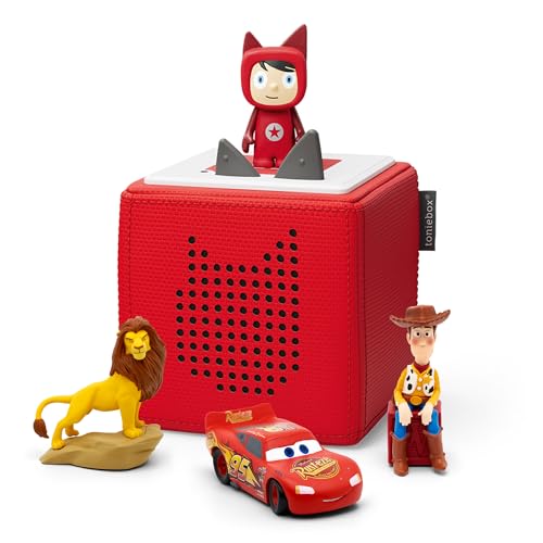 Tonies Disney Classics Bundle mit 1 kreativen und 3 tonies – König der Löwen, Autos und Spielzeuggeschichte, rot von tonies