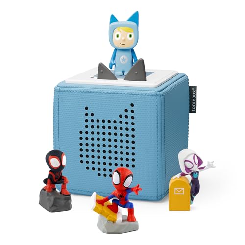 tonies Toniebox Marvel-Spidey & Friends-Bundle inklusive 1 Kreative & 3 tonies – Spidey, Geisterspinne & Miles Morales, Blau von tonies