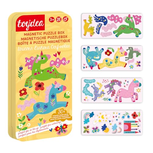 Toydea Magnetspiel Puzzle Box Einhorn – Fördert Kreativität & Feinmotorik | Magnetisches Spielzeug ab 3 Jahre, ideales Reisespiel für Kinder | Perfekt für unterwegs & zuhause von toydea