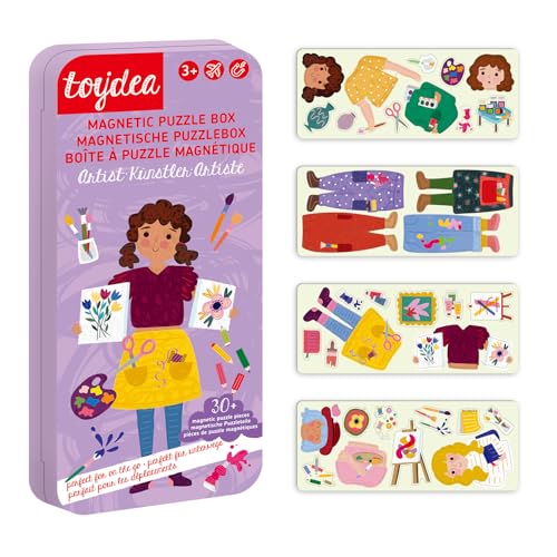 Toydea Magnetspiel Puzzle Box Künstlerin – Fördert Kreativität & Feinmotorik | Magnetisches Spielzeug ab 3 Jahre, ideales Reisespiel für Kinder | Perfekt für unterwegs & zuhause von toydea
