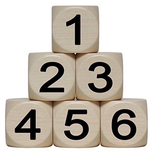 „1–6“ Holzwürfel 30 mm - 1 Stück „1–6“ Holzwürfel 30 mm - 1 Stück von toys-for-all