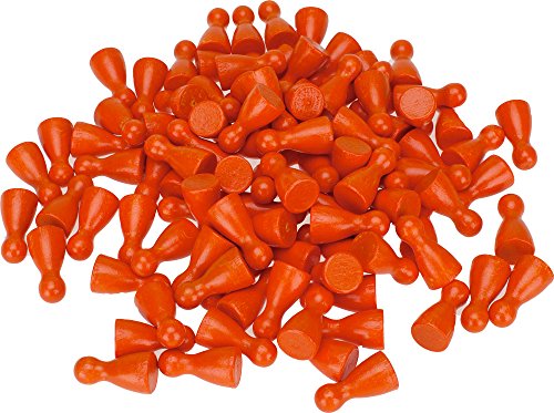 GICO 100 Stück Standard Halmakegel aus Holz 24 x 12 mm -Farbauswahl- (orange) von GICO